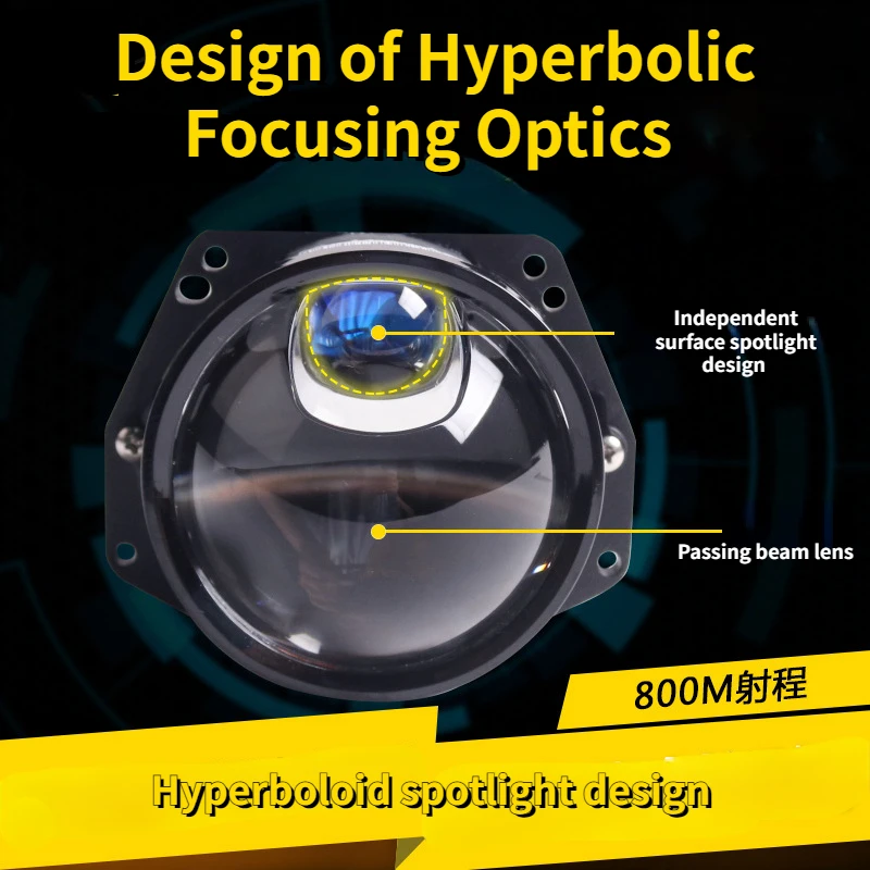 

Three Light Direct Beam Headlamp Module Automobile Led Headlamp Retrofit Upgrade Direct Beam Laser Lens Headlamp