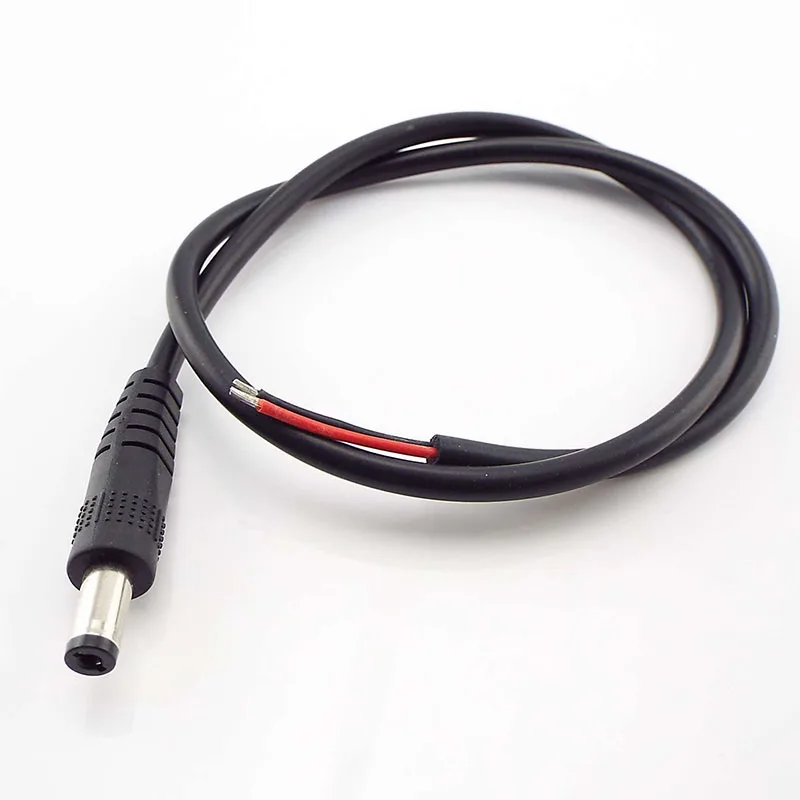 5개입 핀 5A 20awg DC 남성 여성 전원 피그테일 케이블 5.5x2.1mm 남성 잭 코드 diy DC 커넥터 12V 3528 5050 LED 스트립 라이트용