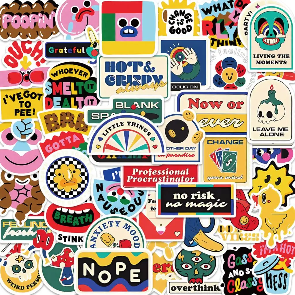 

10/50pcs StickersGraffiti Fun Abstract Graffiti Skateboard Waterproof Suitcase Luggage DIY Laptop Car Stickers Decals Kids