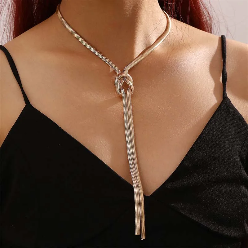 Collana Serpente A Doppio Strato Con Ciondolo Cobra E Catena A Graffetta, Colore Oro, Collana Punk Strato Ragazze - 2