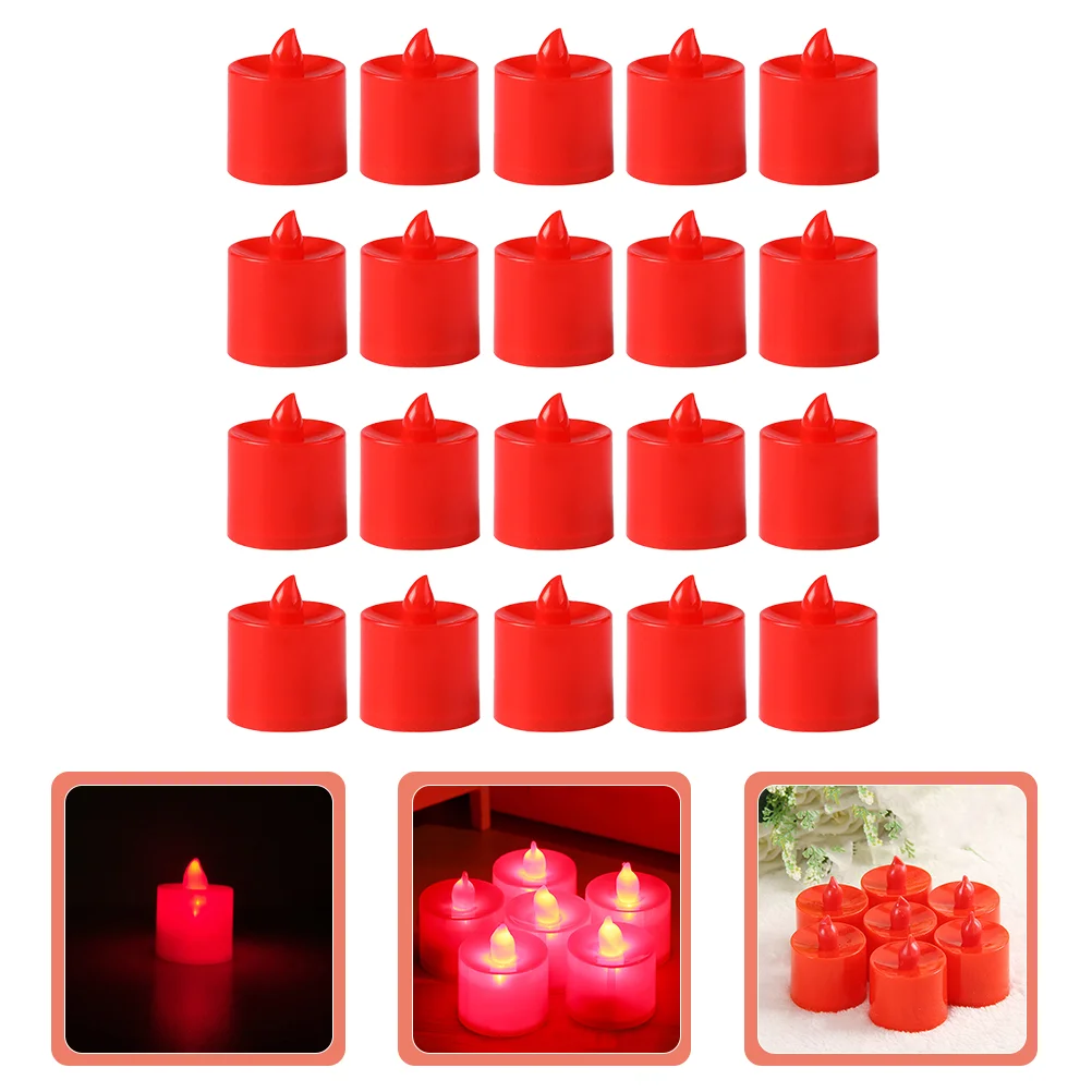

20 Pcs LED Light Fake Candles Tea Decor Electric Lights Plastic Flameless