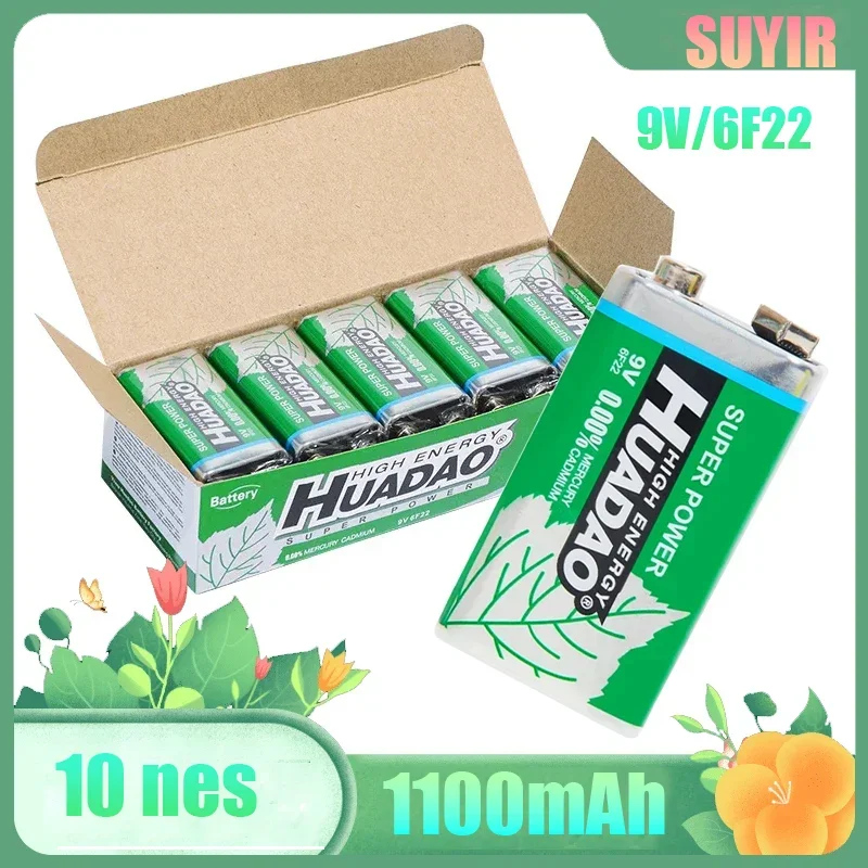 Alkaline Battery Disposable Battery 10 pieces disposable battery 9V alkaline battery multimeter alarm microphone 6F22 carbon dry 1100mah for KTV toys