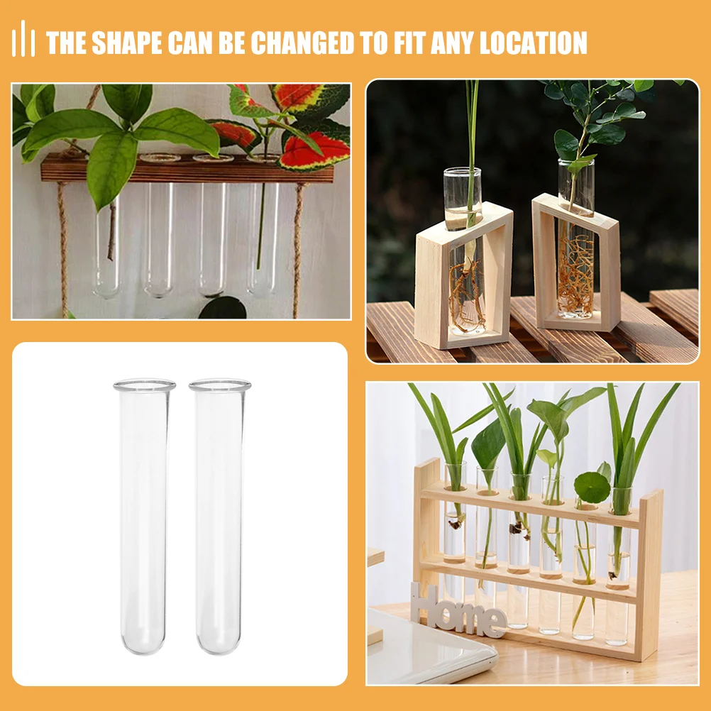 4 Pcs Hydroponic Vase Flower Pots Glass Test Tubes for Plants Convenient Flat Propagation Water Flowers Hanging Planter 2