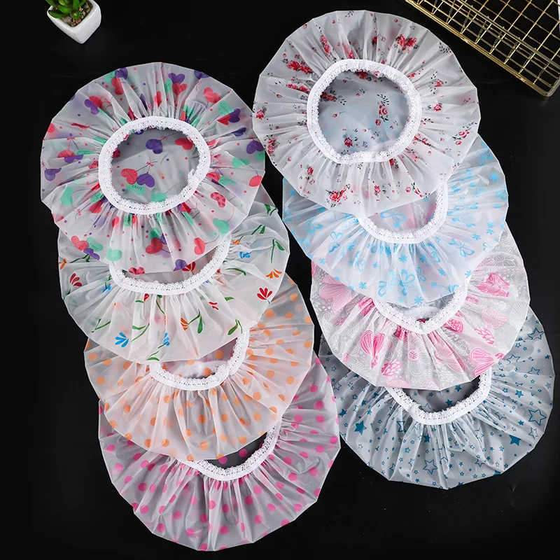 Deluxe Women's Waterproof Shower Cap with Elastic Band - Long Hair Protector and Spa Gift