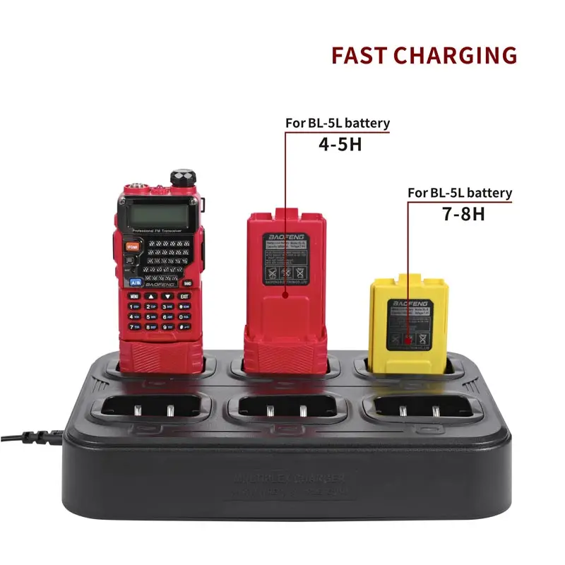 Baofeng UV5R Charger Multi Unit Battery Six Way Fast Charger Desktop Multi Charging Dock Base Two Way Radio UV-5R Accessories