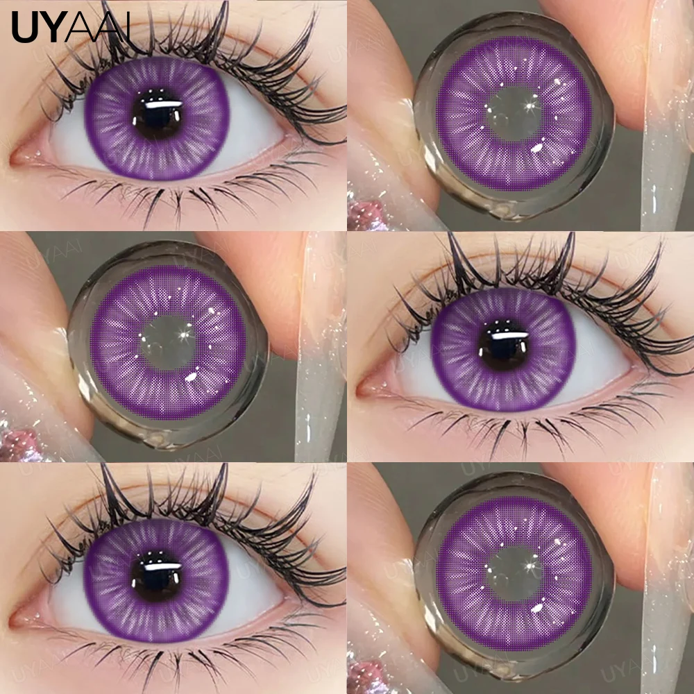 Contact Lenses 1 Pair Colorful Contact Lenses Eyes Blue Eye Anime Cosplay Lenses Purple Colored Pink y2k Colorcon Red Lens