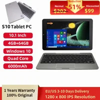 Hot Sales 10.1" Windows 10 Tablet 2-in-1 Tablet PC With Keyboard Intel Atom Z3735F Quad Core CPU 2GB RAM 32GB ROM HDMI 6000mAh 1