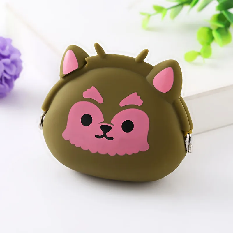 Children Kawaii Cartoon Dog Cat Coin Wallet Portable Storage Bag Travel Makeup Bag Beach Walking Cycling Outdoor