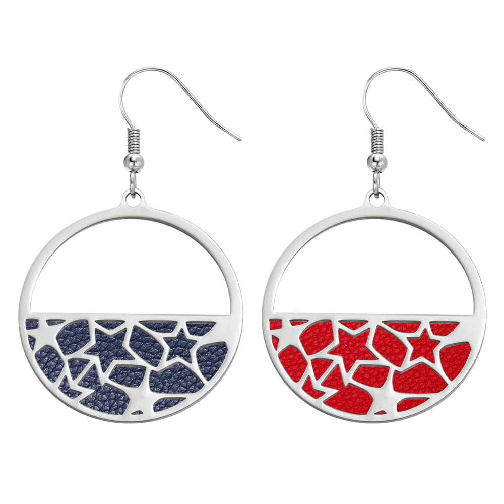 

Cremo Star Stainless Steel Earring for Women Interchangeable Leather Band Trendy Drop Earrings Jewelry 2022 Mother's Day Gift