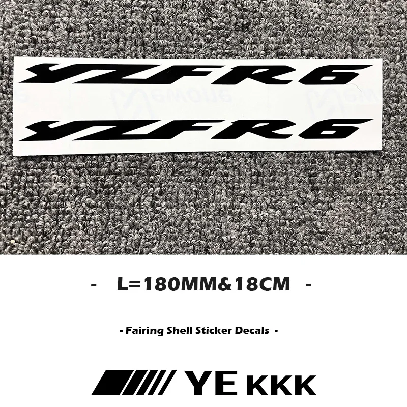 2X 180MM Motorcycle Fairing Shell Hub Head Shell Fuel Tank Sticker Decal White Black For YAMAHA YZFR6 YZF600 YZF-R6