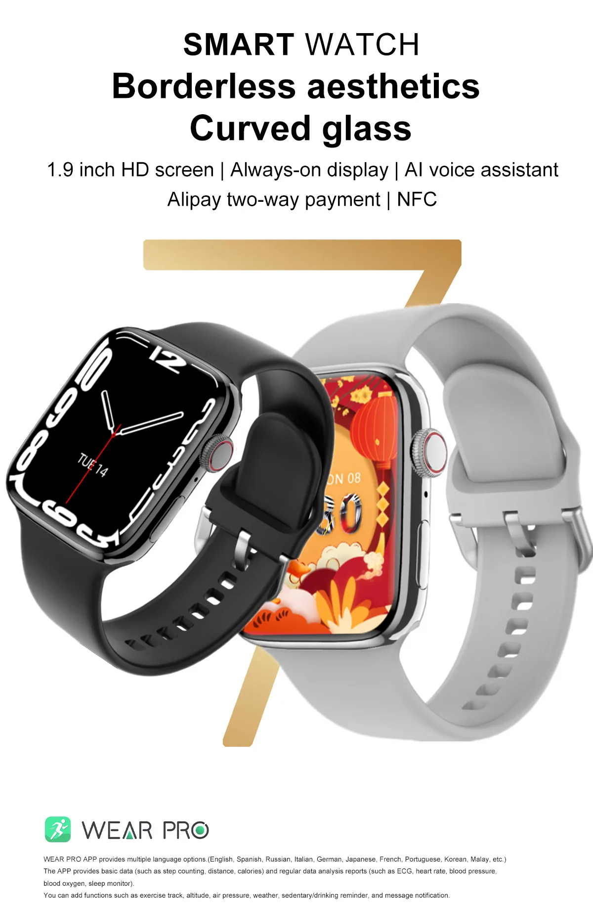 DTNO.1 7 Original DT100 Pro MAX Smart Watch GPS Track ECG PPG Bluetooth Call Wireless Charging Waterproof 44MM Smartwatch