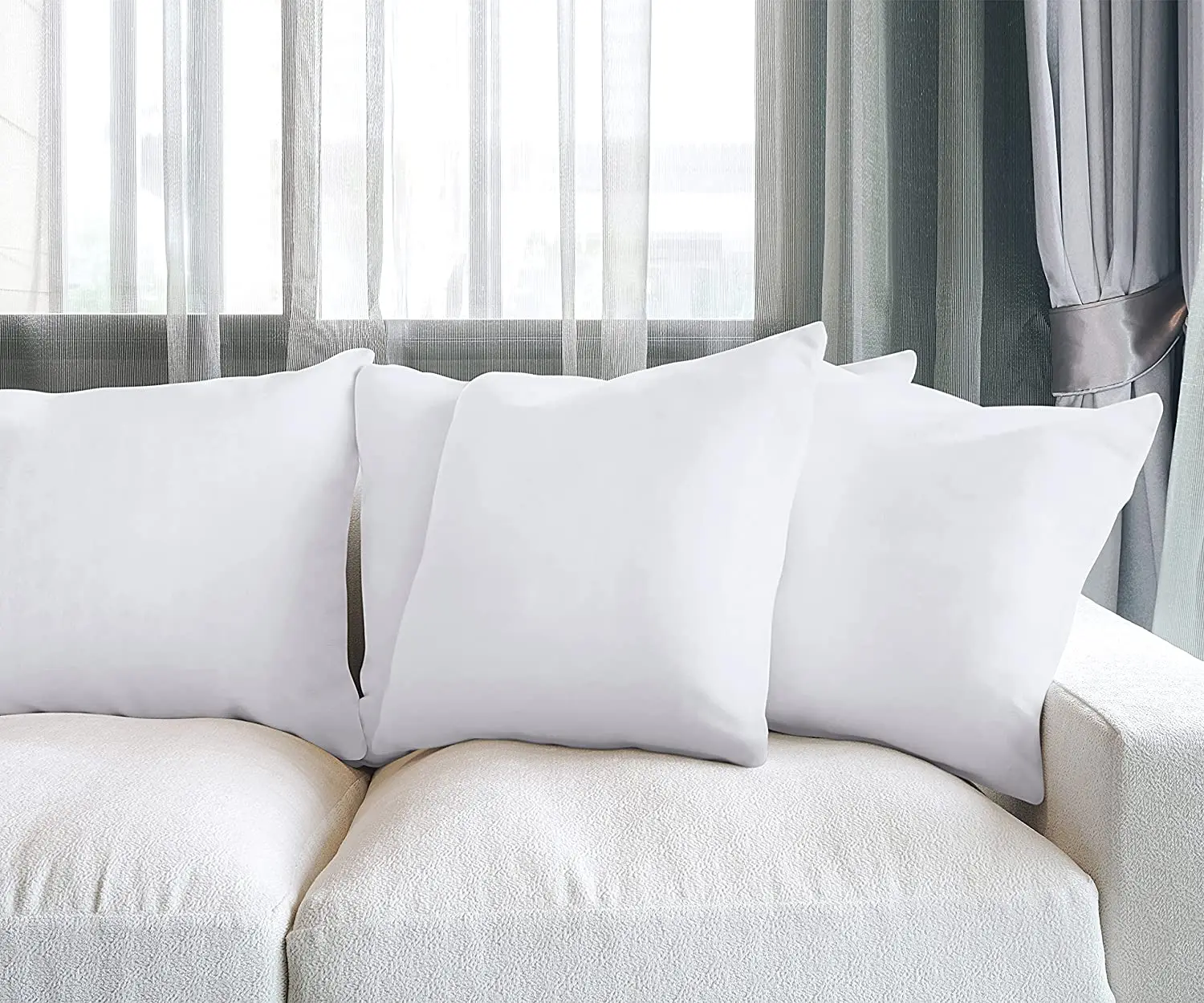 Hypoallergenic Duck feather Inserts, Soft Fluffy Cushion Sham Stuffers for Sofa, Couch, Bed,Cushion Inserts Scatters 4