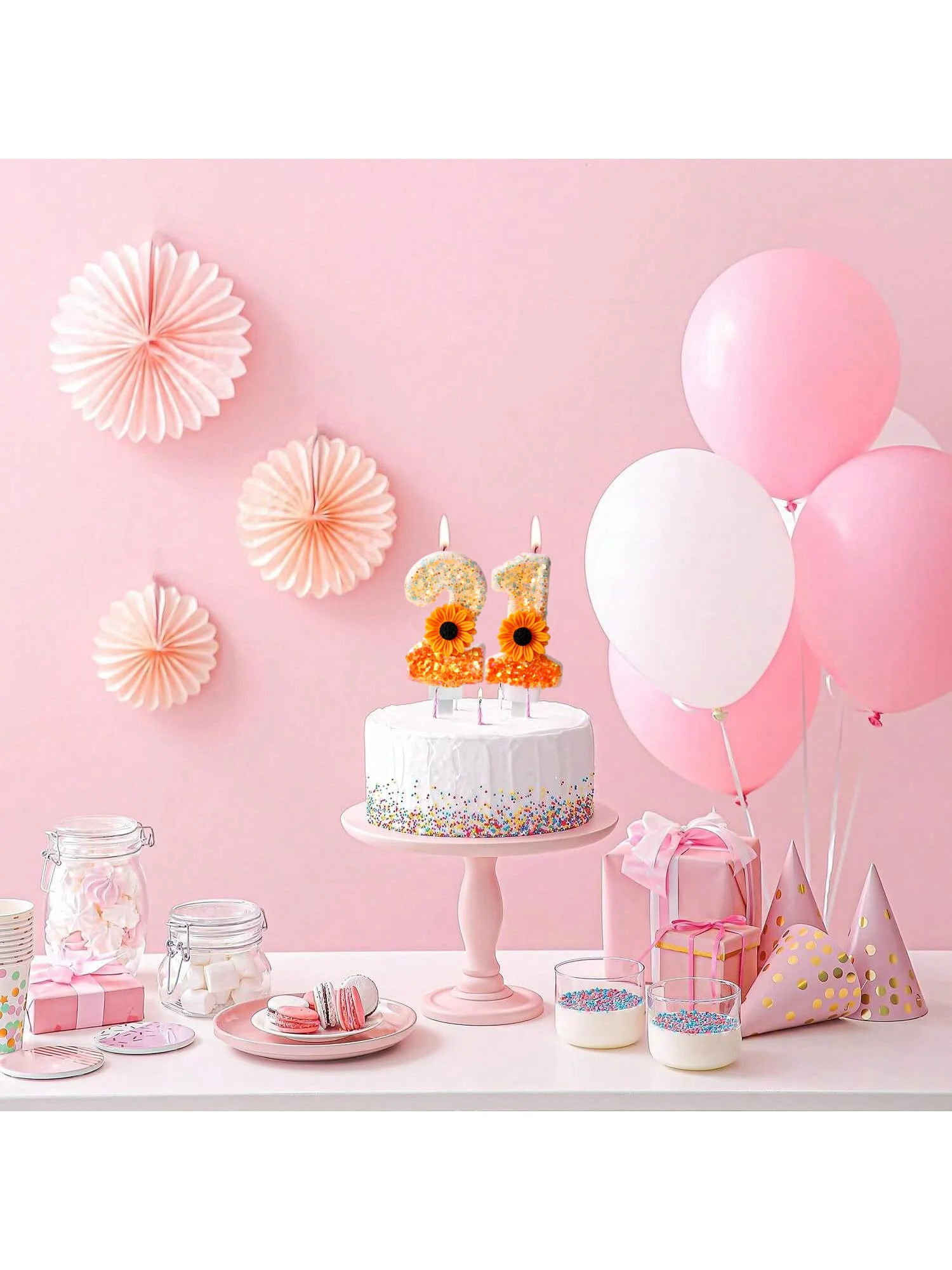 Bougie 11 Ans Fille Bougies Chiffre 11 Avec Couronne - Pour Gâteau D' Anniversaire, Mariage, Fête (Rose) - Décoration 3D Bougies Fête Mariage