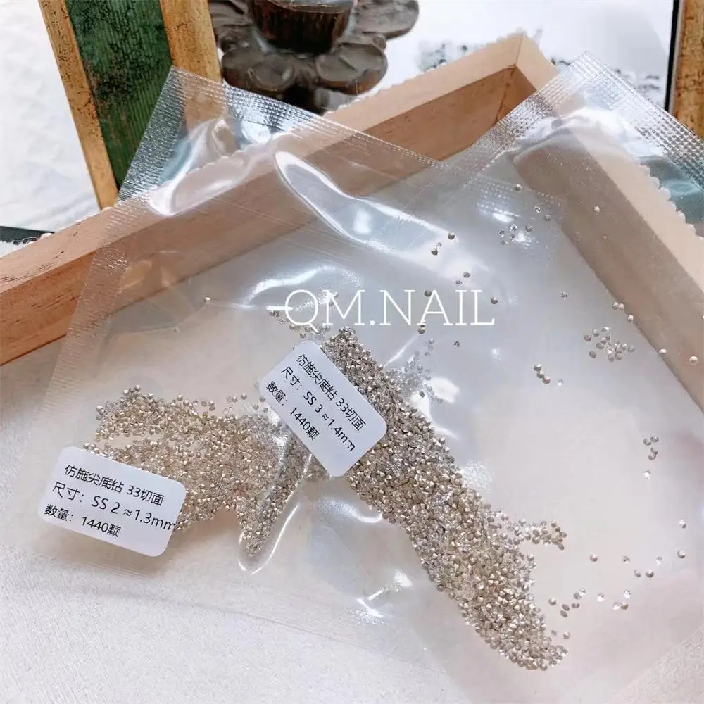 반짝이는 모조 뾰족한 바닥 드릴링 파일, 반짝이는 주얼리, 날카로운 바닥 주얼리, 네일 액세서리