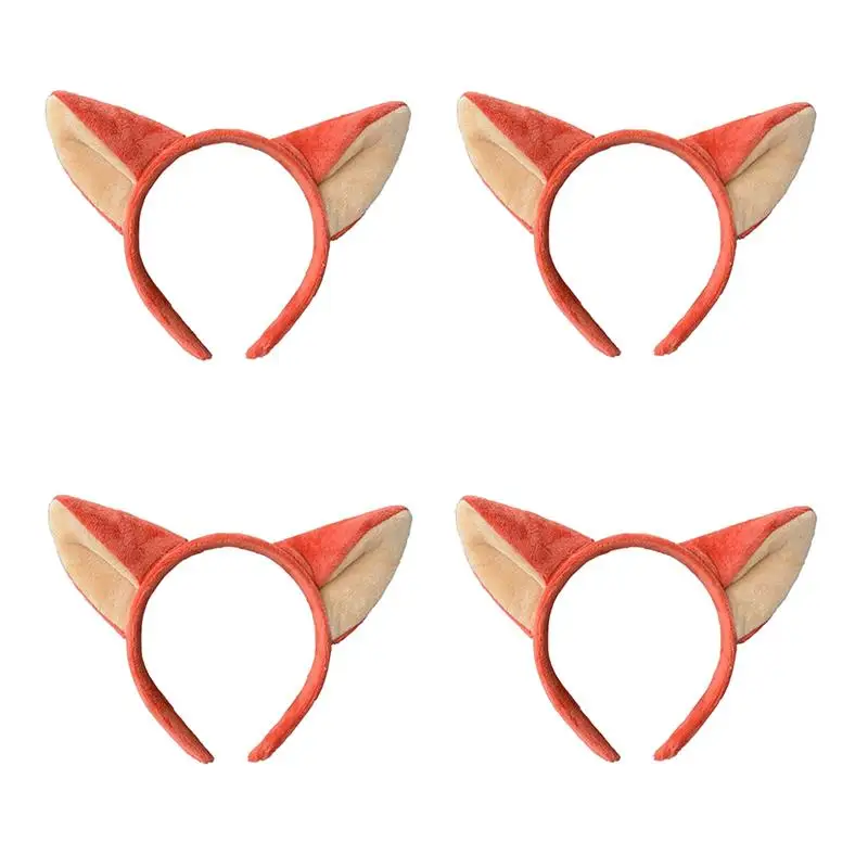 

4pcs Cartoon Ear Hair Ornaments Headband Performance Hair Simulative Halloween Party Costumes Cosplay for Halloween