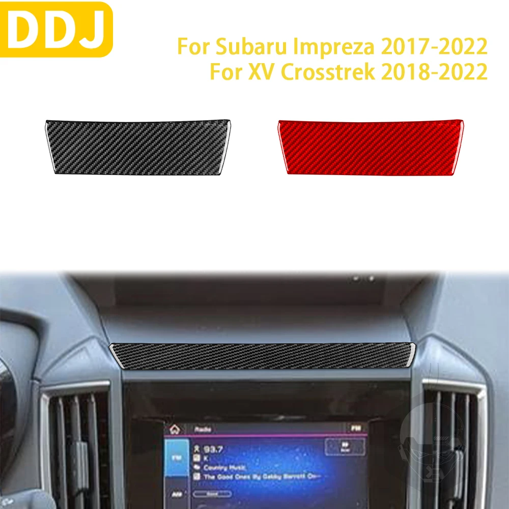 

Аксессуары для Subaru Impreza Crosstrek 2017-2022, интерьер автомобиля из углеродного волокна, мультимедийная Верхняя панель, отделка, наклейка, украшение