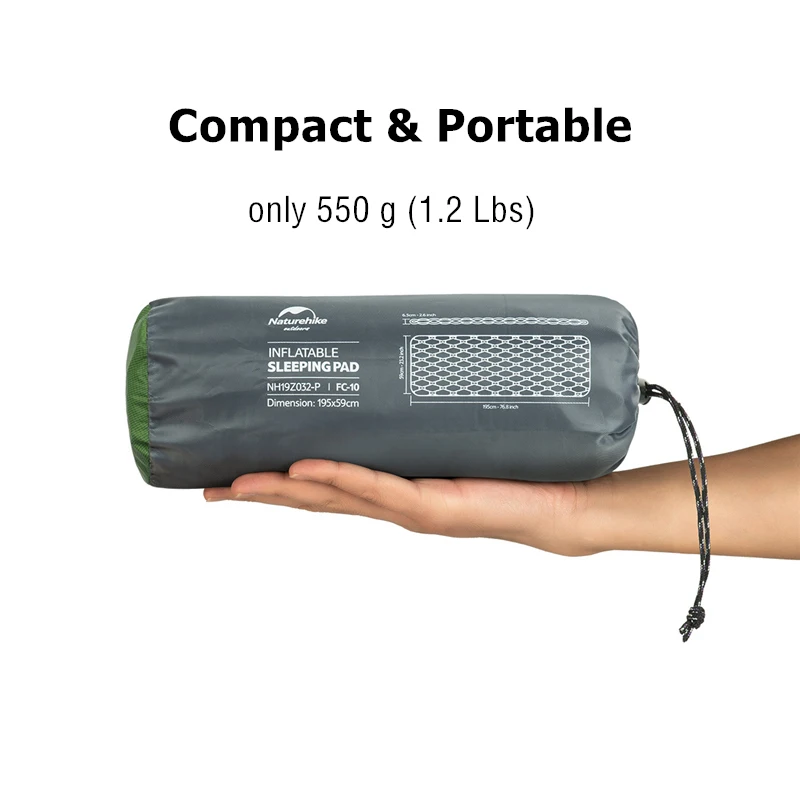 Inflatable mattress Naturehike camping ultralight waterproof nylon inflatable cushion outdoor portable sleeping bed hiking picnic mats