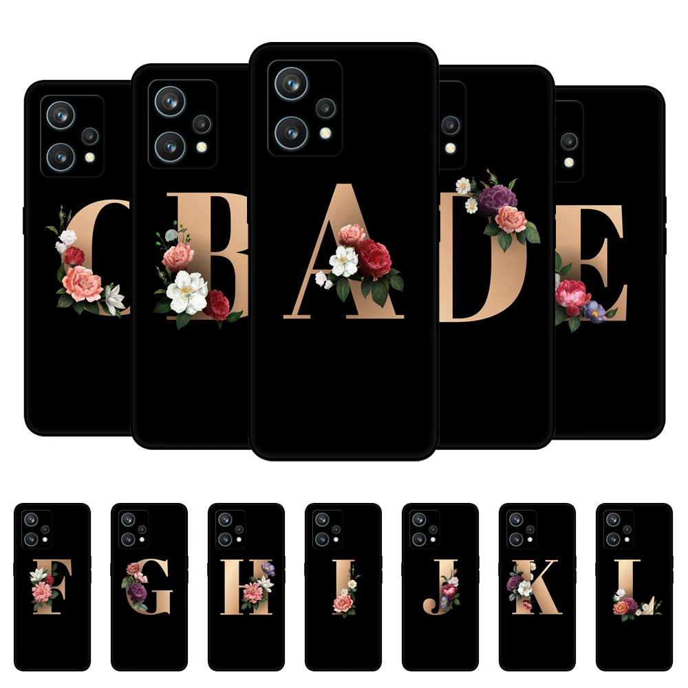 Per Realme 9 Pro Plus Cover Posteriore Per Custodia Realme 9 5G 4G Per Custodia Realme 9I Custodia In Tpu Nero Divertente Lettera Con Nome Personalizz