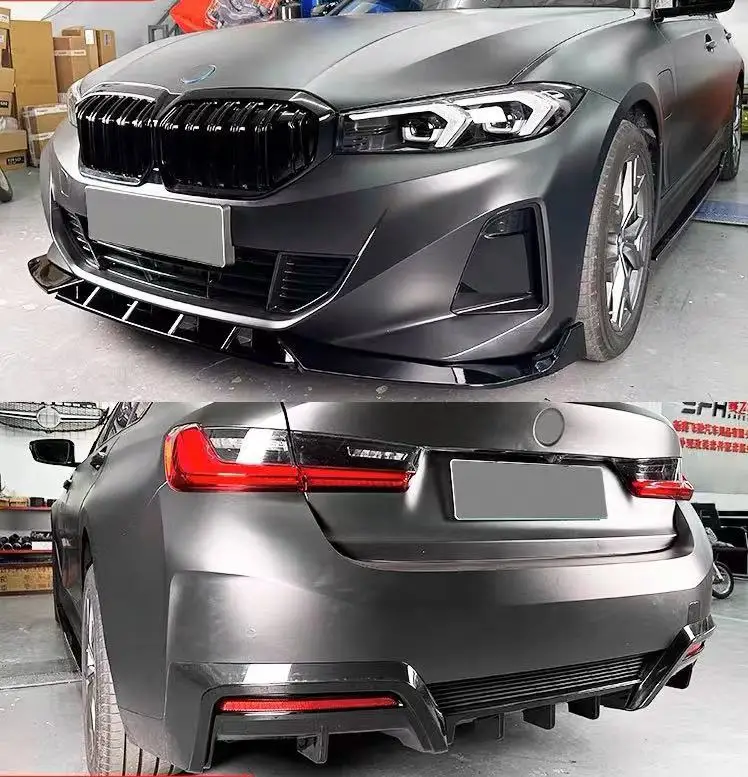 

For Bmw Electric I3 With Added Rear Spoiler And Glossy Black Diffuser Crash Bar