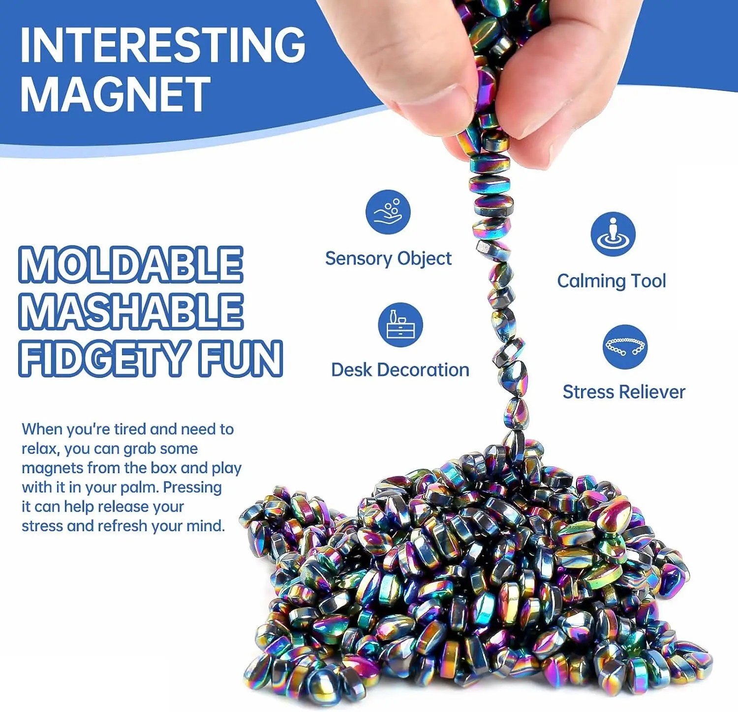 Magnetic Ferrite Putty 500 pcs More Weak Magnet Bead Fidget Rock Pebbles Anxiety Anti Stress Relief Toys for Adults ADHD Autism anti stress toys,fidget toys,mini fingertip toy