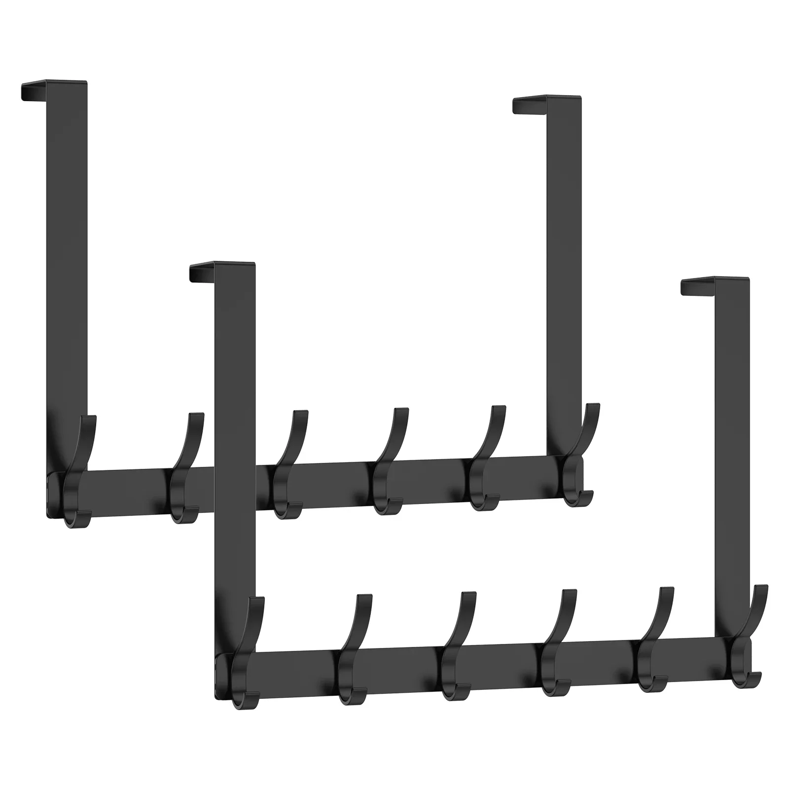 2 Pack Over the Door 12 Hooks Punch-free Home Door Behind Hanger Hat Towel Clothes Key Hanger Kitchen Bathroom Storage Rack