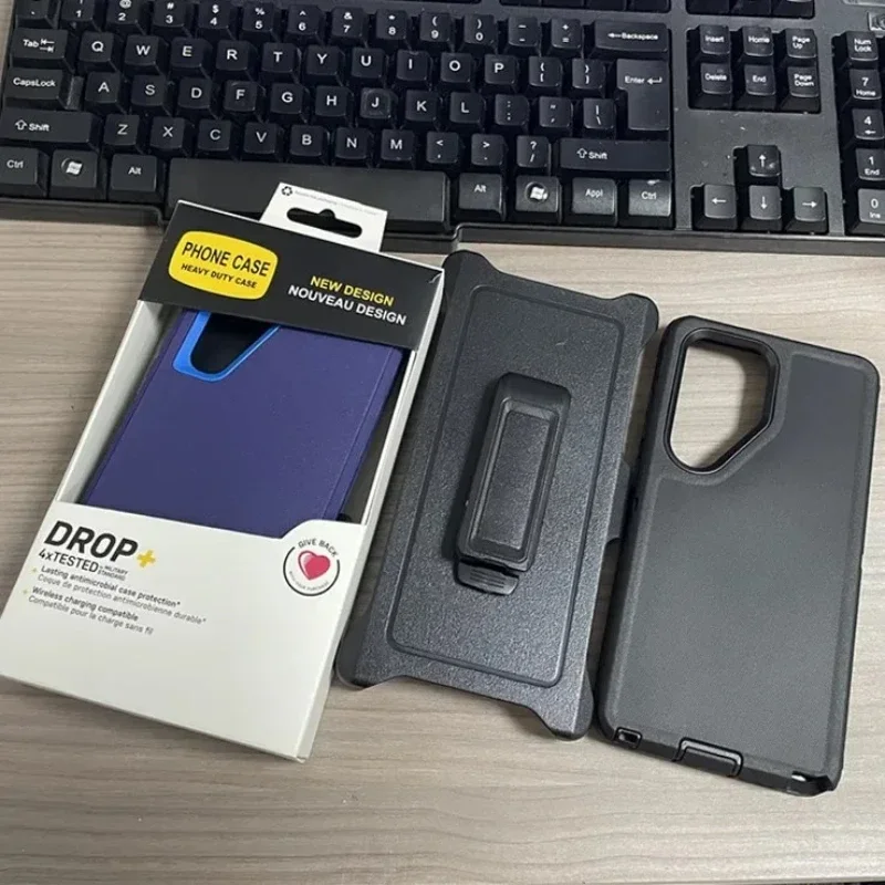 Heavy Duty Silicone Rugged Defender Case with Belt Clip and Anti-Drop Protection