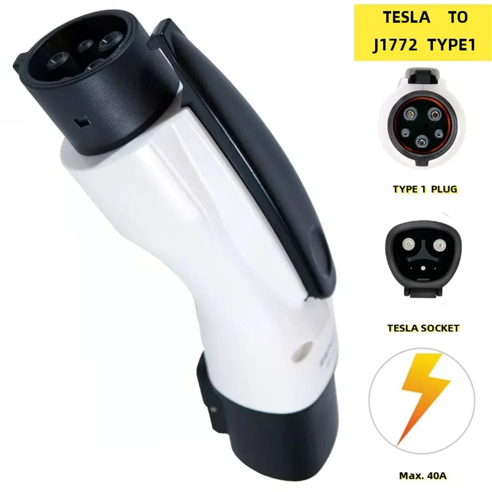 

Tesla to J1772 Type 1 Plug Socket 40A EVSE Charger Connector for Electric car accessories For Ford EV Charging Adapter