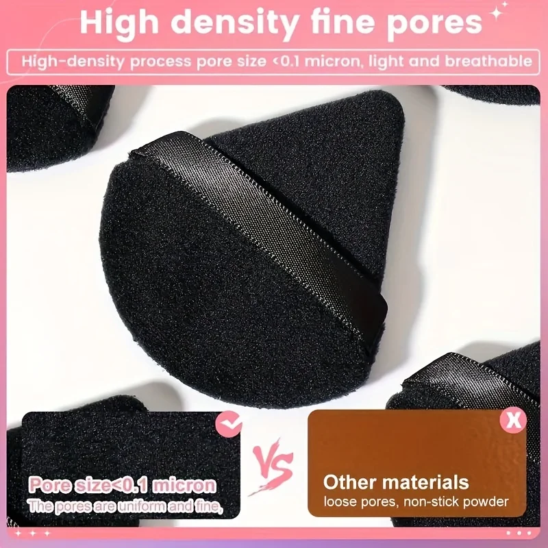 25Pcs Triangle Powder Puff Set -Velour Blending Sponges for Baking&Liquid Foundation | Oil-Control Travel Kit for All Skin Types