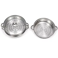 Casserole vapeur en acier inoxydable à 3 niveaux, couvercle transparent, poignées résistantes à la chaleur, compatible avec les cuisinières à gaz, à induction et électriques 4