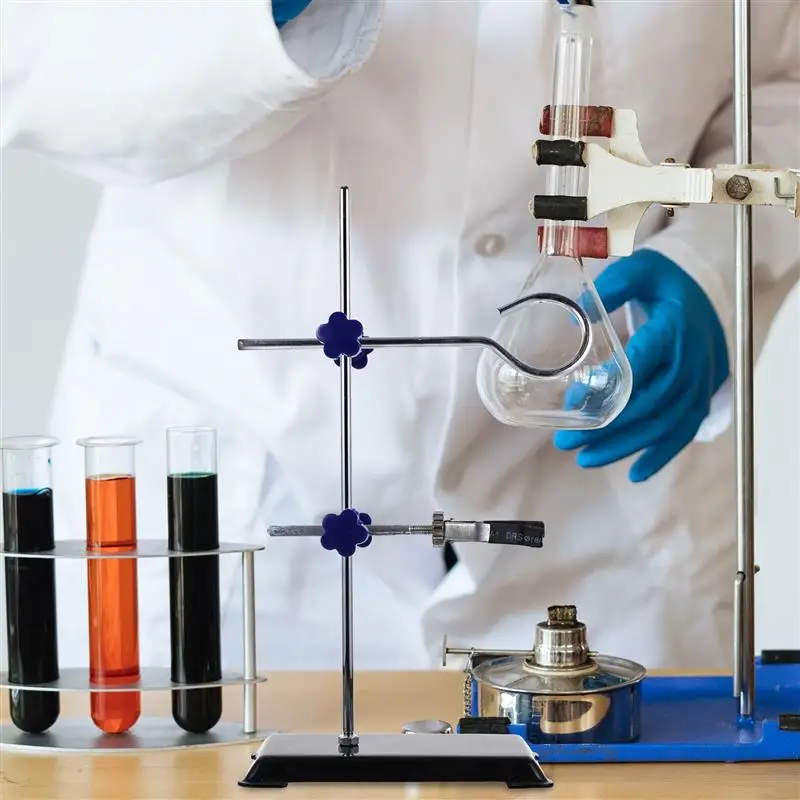 Distillation Rack Iron Stand with Burette Clamp and Flask Ring Clamps Flask Essential Oil Holder Support Platform Laboratory