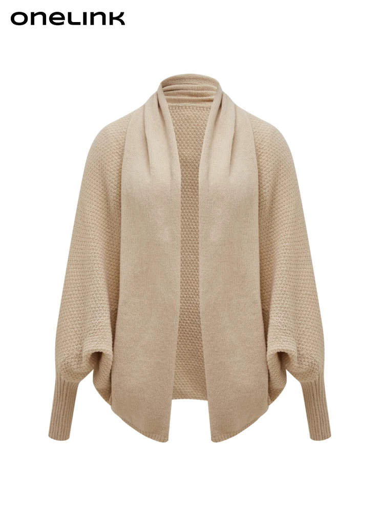 

ONELINK Suede Wool Beige Khaki Knit Plus Size Women Open Cardigan Sweater Oversize L-3XL Autumn Winter 2022 Batwing Sleeve Cloth