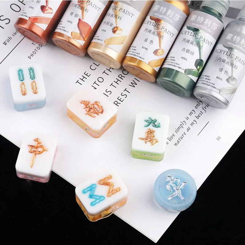 금속 아크릴 페인트 송진 안료, 금 실버 구리, 에폭시 송진 쥬얼리 제작, 수제 DIY 착색 안료, 60ml