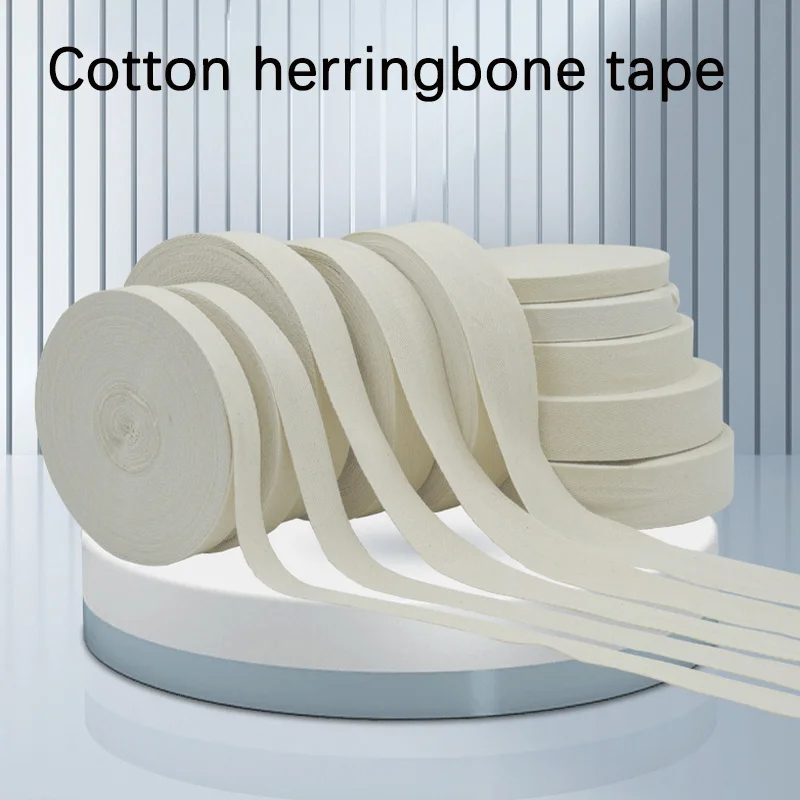 5/10 Yards 100% Cotton Herringbone Tape Package Ribbon Handmade Stripe Woven Ribbon DIY Clothing Accessories 10/15/20/25/30MM