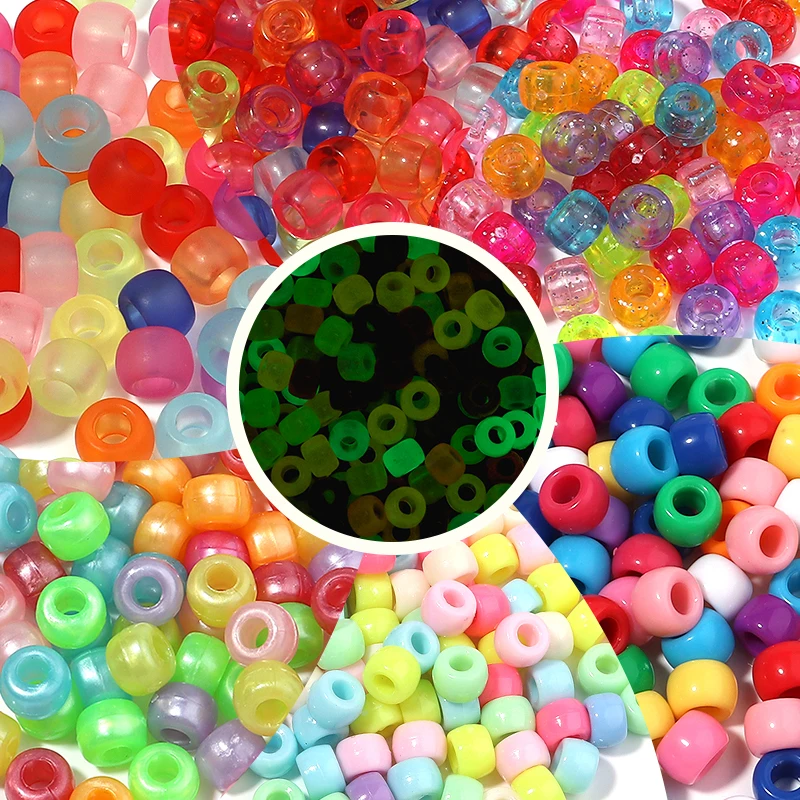 

200pcs/Lot Colorful Acrylic Loose Spacer Beads Big Hole Beads For Jewelry Making Accessories Handmade Diy Bracelet Necklace