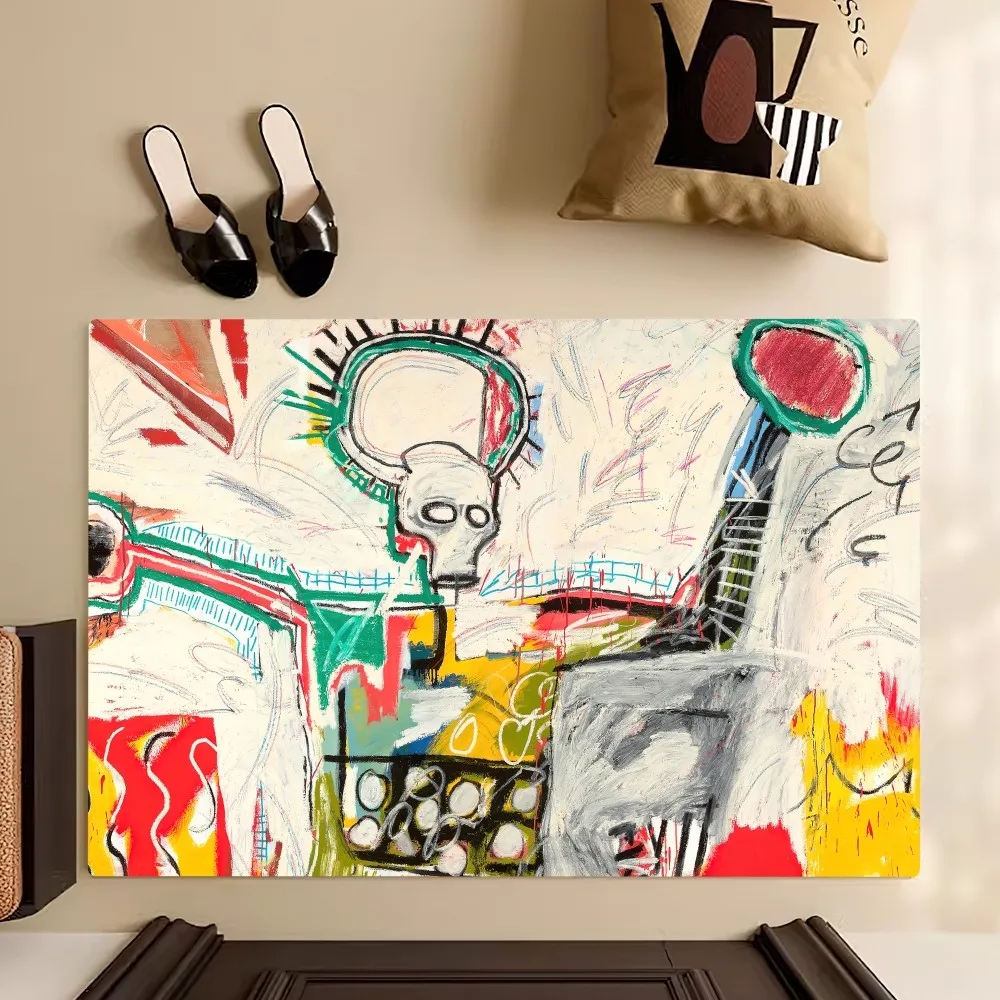 Art J-Jean-M-Michel B-Basquiat Floor Mat Bedroom Kitchen Door Bath House Super Absorbent Foot Non-slip 6