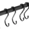 Kitchen Rail Rack with 1Hooks, Utensil Rack Wall Mounted, ing Utensil Holder for Utensils Set and Cookware Black 5