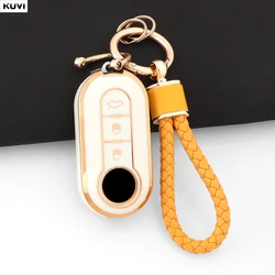 Premium TPU Folding Car Key Case Cover Shell (White Set 2)
