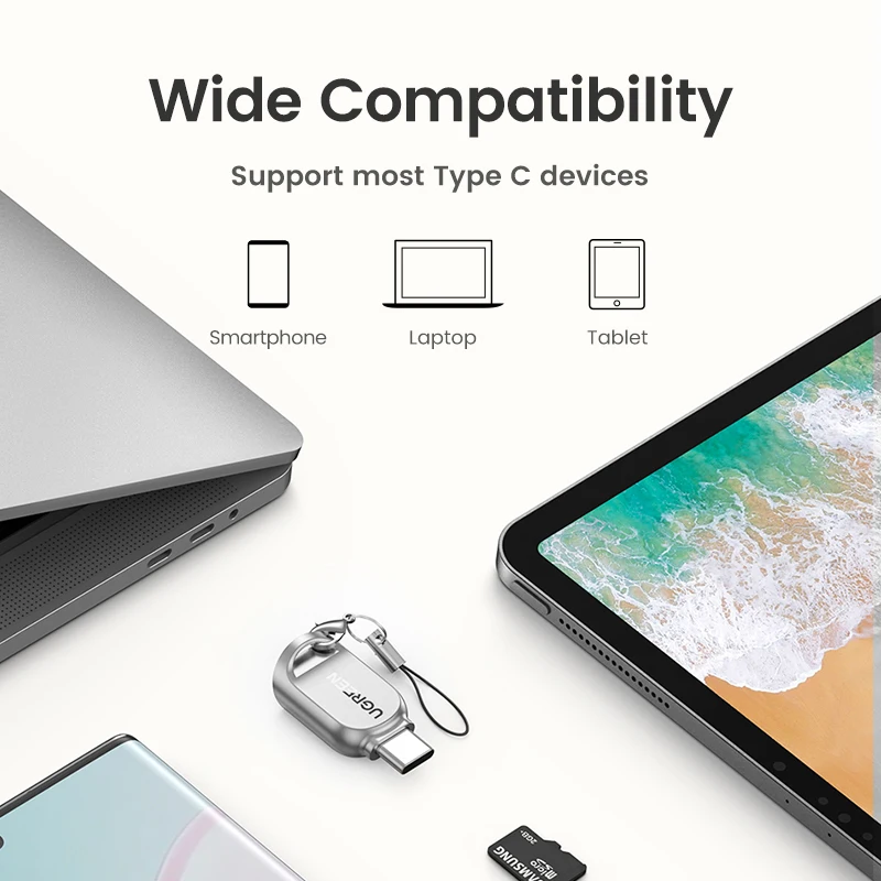 Ugreen-usb-c para Leitor de Cartão Micro sd tf Adaptador Otg para Laptop pc Tablet Telefone Windows Macos Usb 3.0 Memory Card Reader - Imagem 5