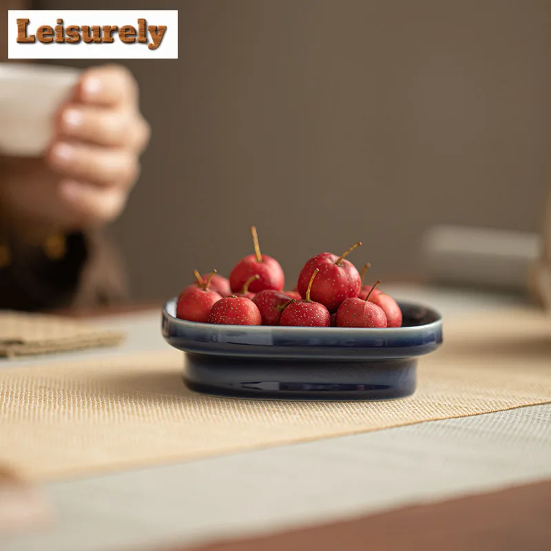 Wave Shaped Small High Footed Fruit Dishes Luxury Pastry Plate Dessert Candy Dish Household Sharing Plate Tea Services Supplies