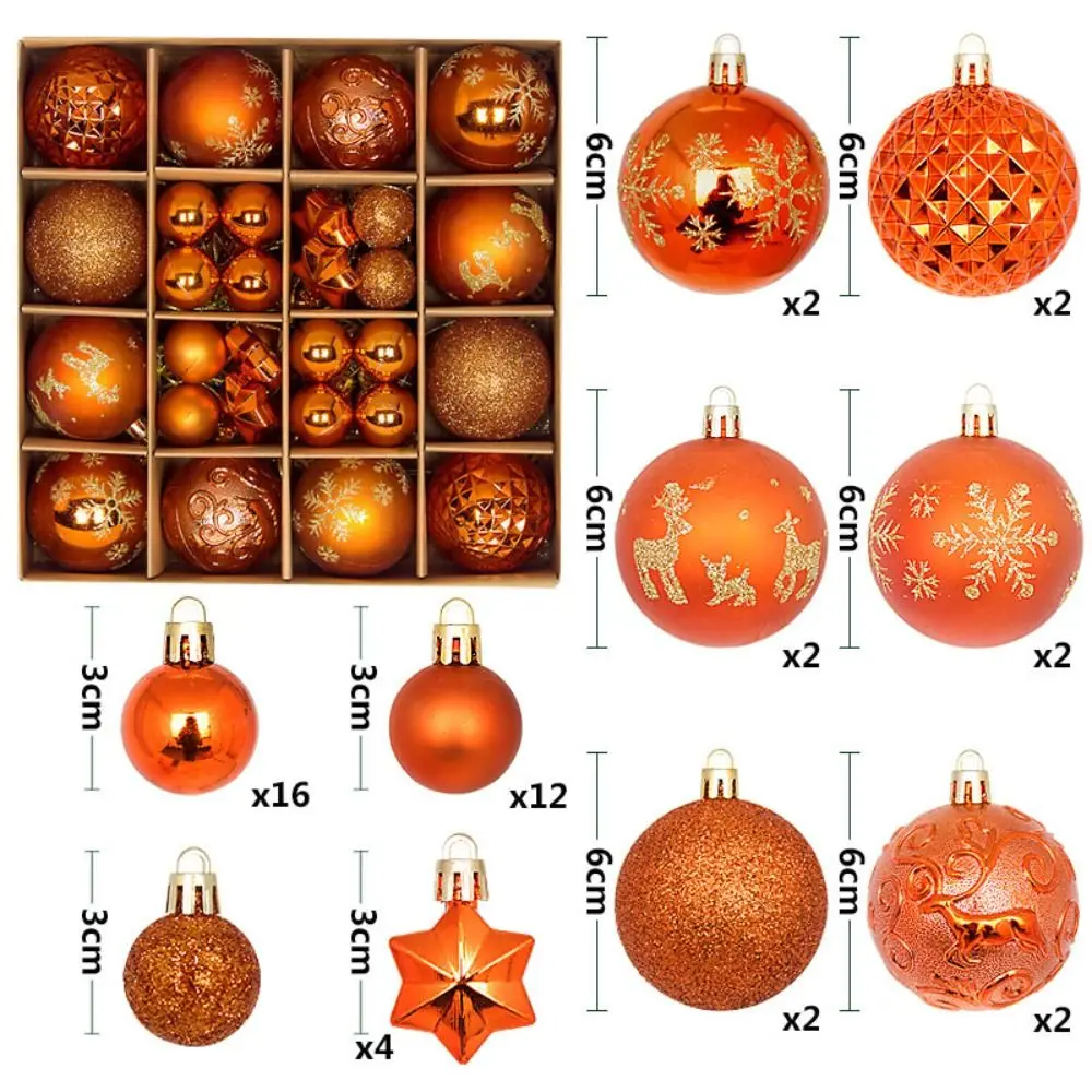 thumbnail image 1 of 44 bolas navideñas de plástico reutilizables, irrompibles, con lazo para colgar, de 3 a 6 cm, para decoración de árboles de Navidad, 1 of 5