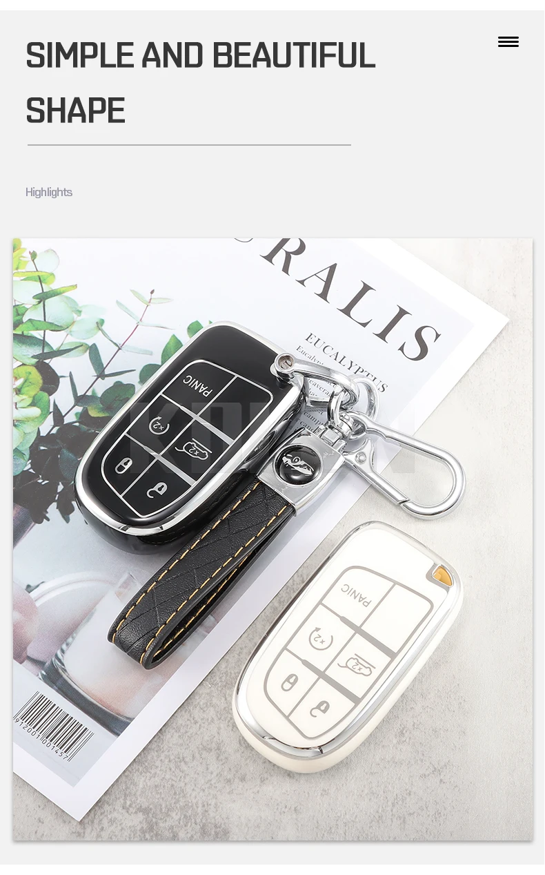 TPU Car Remote Key Case Cover Shell per Jeep Renegade Grand Cherokee per Dodge Ram 1500 Journey Charger Challenger Fiat Durango - Sb8303076797342fb8a8c4e85ce1a208b0