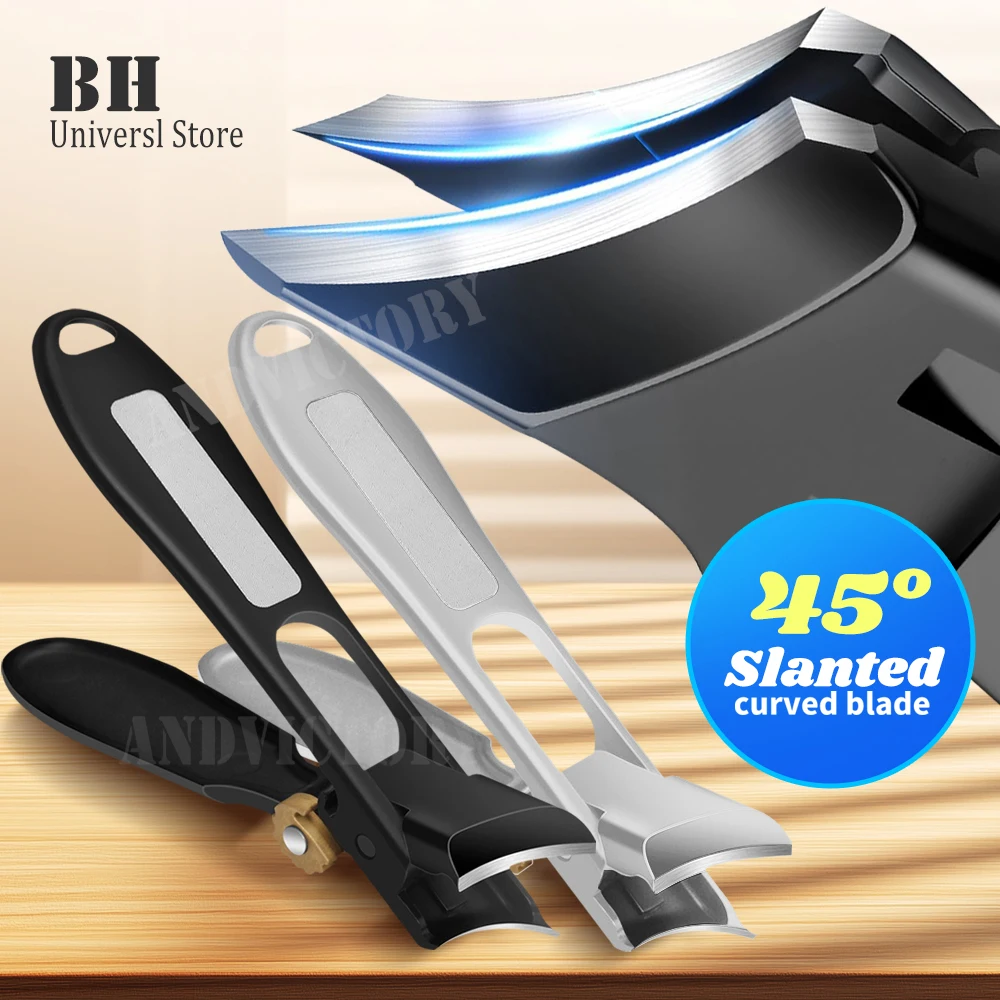 Nail Clippers 1Pc Stainless Steel Slanted Edge Nail Clipper Splash-Proof Large Opening Nail Clipper Portable Dead Skin Removal Cuticle Trimmer