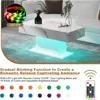 Led Coffee Table for Living Room, Living Room Table Rectangular Center Table, Modern High Glossy Wooden Coffee Tables with 16 Co 3