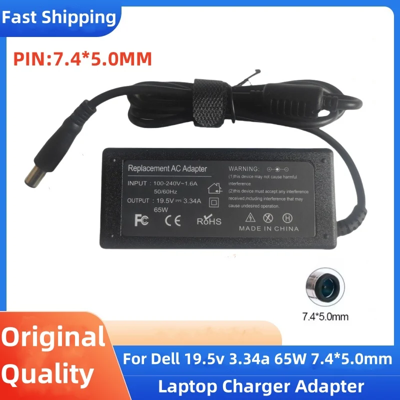 19.5V 3.34A 65W 7.4*5.0mm 노트북 AC 충전기 어댑터 Dell Latitude E5250 E5440 E5450 E5540 E5550 E6420 E6430 E6440 HA65NM130