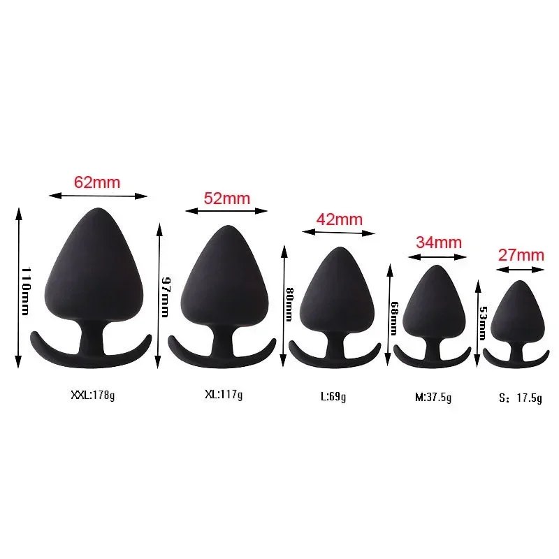Anal Plug Silicone Anchor Anal Plug Big Butt Plug Anal Erotic Sex Toys for Men and Women 5 Sizes for Choice