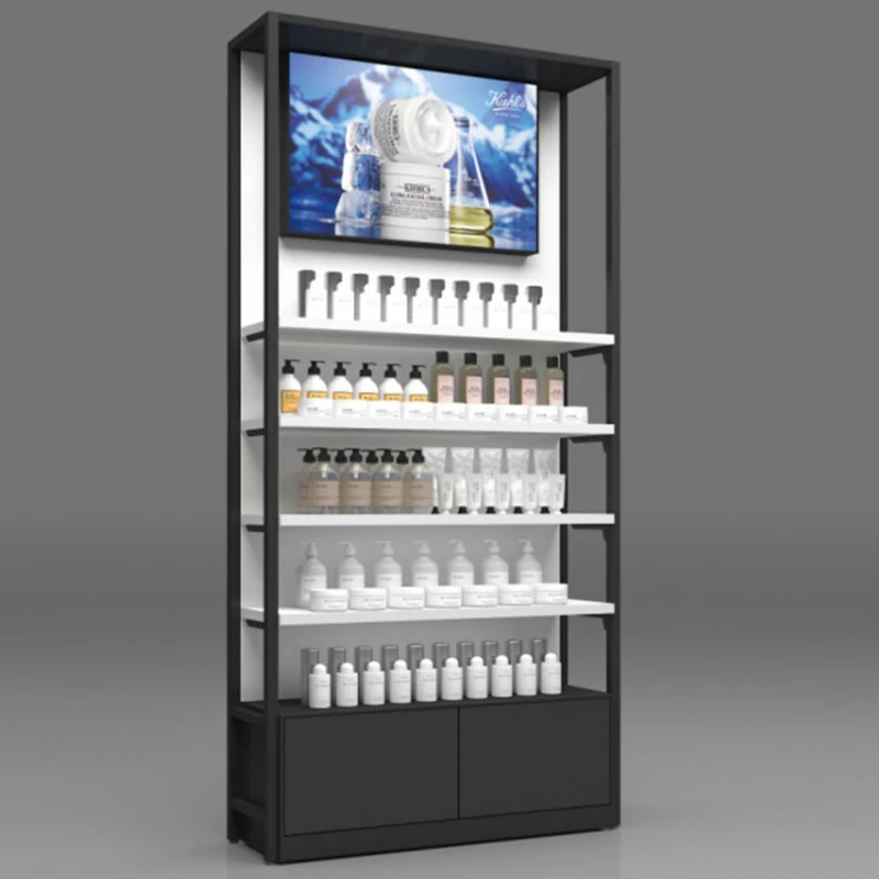 Beauty display shelf cosmetics floor display laminate rack