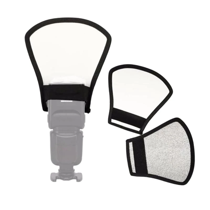 2-in-1 Camera Flash Reflector Double-sided Softbox Photo Flash Light Diffuser Light Panel For Most Brand Cameras