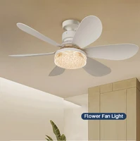 Small E27 Screw Type Ceiling Fan Light Remote Control For Living Room Bedroom 40W LED Fan Lamps Kitchen Home Decoration 1
