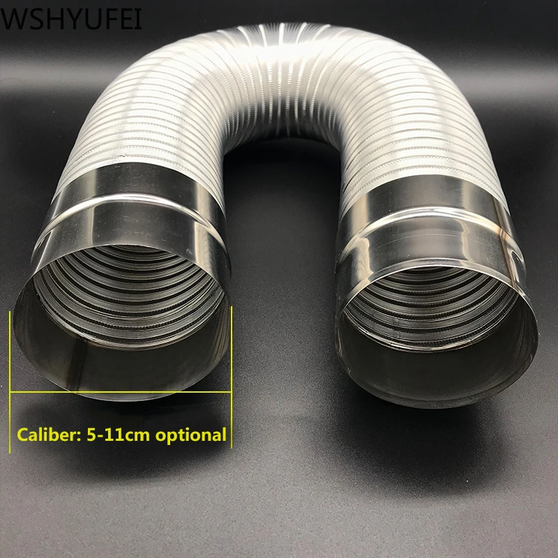 Fireproof Gas Water Heater Stainless Steel 60-150mm Aluminum Strong  Universal Exhaust Car Intake Pipe Extension Tube Length