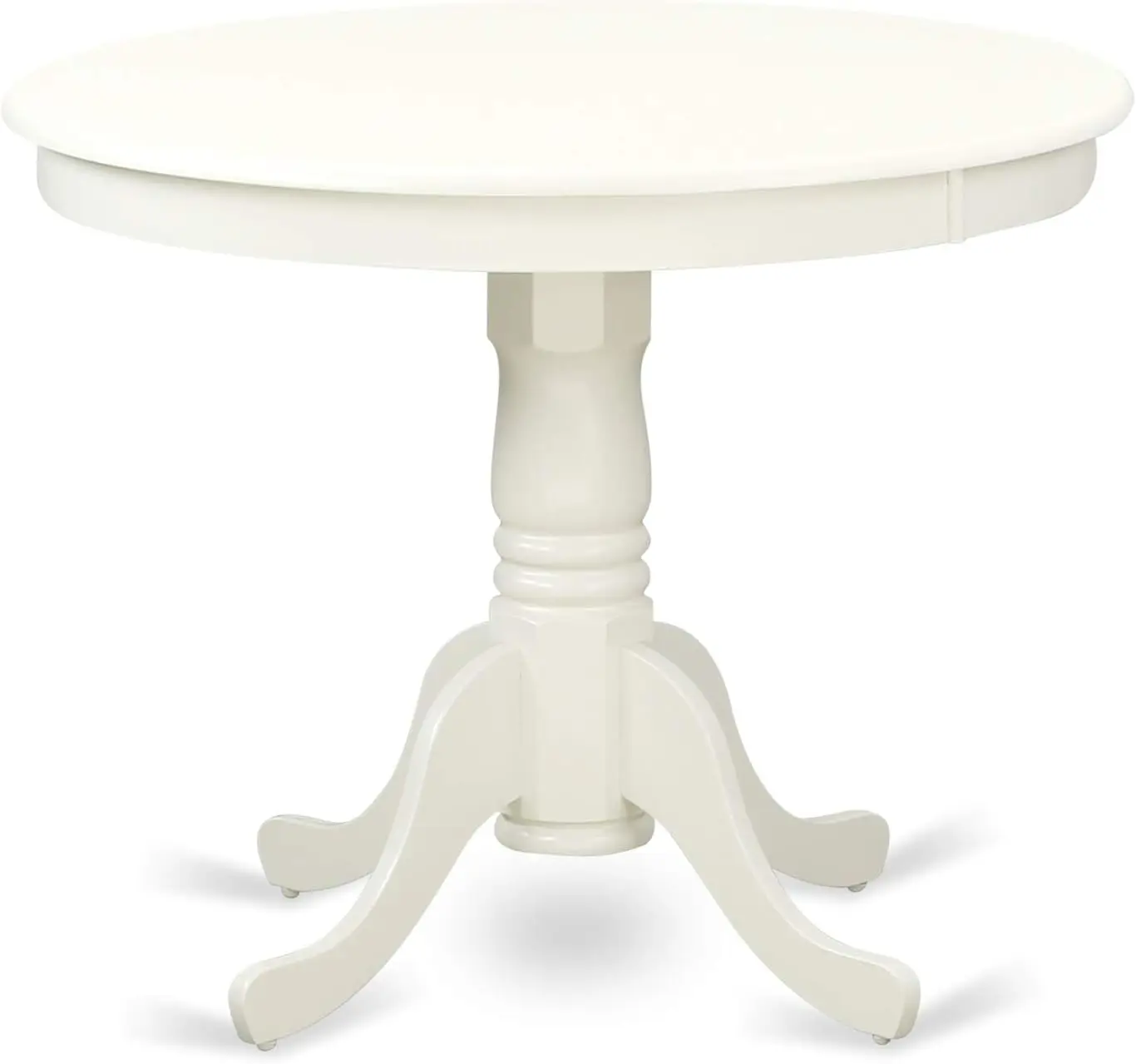 

East West Furniture ANAB5-LWH-64 Античный Набор из 5 предметов для столовой включает круглый кухонный стол с подставкой